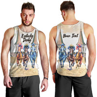 Kentucky Horse Racing Personalized Men Tank Top Churchill Downs Roses Pastel Yellow