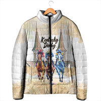 Kentucky Horse Racing Personalized Padded Jacket Churchill Downs Roses Pastel Yellow