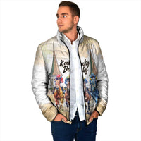 Kentucky Horse Racing Personalized Padded Jacket Churchill Downs Roses Pastel Yellow