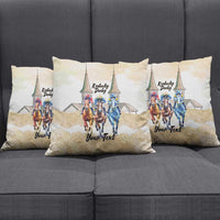 Kentucky Horse Racing Personalized Pillow Cover Churchill Downs Roses Pastel Yellow