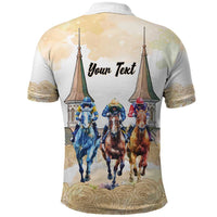 Kentucky Horse Racing Personalized Polo Shirt Churchill Downs Roses Pastel Yellow