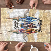 Kentucky Horse Racing Personalized Puzzle Churchill Downs Roses Pastel Yellow