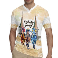 Kentucky Horse Racing Personalized Rugby Jersey Churchill Downs Roses Pastel Yellow