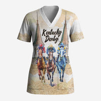 Kentucky Horse Racing Personalized Scrub Top Churchill Downs Roses Pastel Yellow
