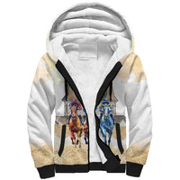 Kentucky Horse Racing Personalized Sherpa Hoodie Churchill Downs Roses Pastel Yellow
