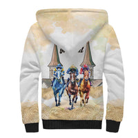 Kentucky Horse Racing Personalized Sherpa Hoodie Churchill Downs Roses Pastel Yellow