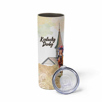 Kentucky Horse Racing Personalized Skinny Tumbler Churchill Downs Roses Pastel Yellow