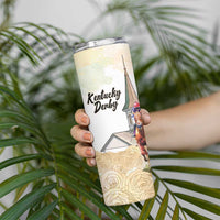 Kentucky Horse Racing Personalized Skinny Tumbler Churchill Downs Roses Pastel Yellow