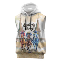Kentucky Horse Racing Personalized Sleeveless Hoodie Churchill Downs Roses Pastel Yellow