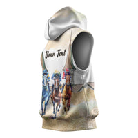 Kentucky Horse Racing Personalized Sleeveless Hoodie Churchill Downs Roses Pastel Yellow