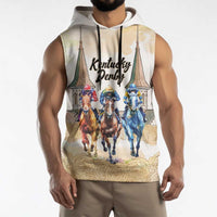 Kentucky Horse Racing Personalized Sleeveless Hoodie Churchill Downs Roses Pastel Yellow