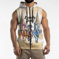 Kentucky Horse Racing Personalized Sleeveless Zip Hoodie Churchill Downs Roses Pastel Yellow