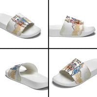 Kentucky Horse Racing Personalized Slide Sandals Churchill Downs Roses Pastel Yellow
