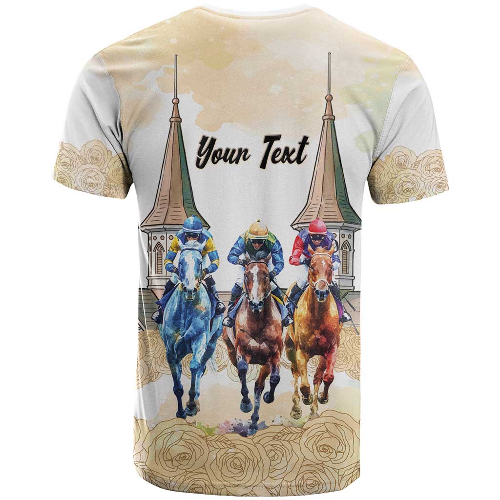 Kentucky Horse Racing Personalized T Shirt Churchill Downs Roses Pastel Yellow