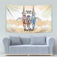 Kentucky Horse Racing Personalized Tapestry Churchill Downs Roses Pastel Yellow