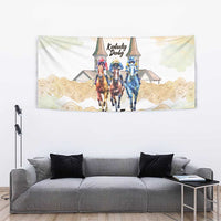 Kentucky Horse Racing Personalized Tapestry Churchill Downs Roses Pastel Yellow