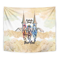 Kentucky Horse Racing Personalized Tapestry Churchill Downs Roses Pastel Yellow