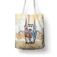 Kentucky Horse Racing Personalized Tote Bag Churchill Downs Roses Pastel Yellow