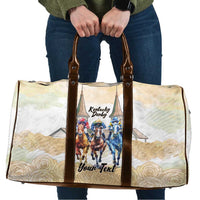 Kentucky Horse Racing Personalized Travel Bag Churchill Downs Roses Pastel Yellow