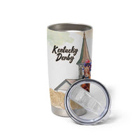 Kentucky Horse Racing Personalized Tumbler Cup Churchill Downs Roses Pastel Yellow