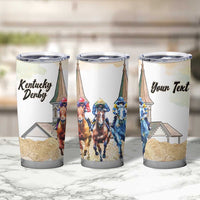 Kentucky Horse Racing Personalized Tumbler Cup Churchill Downs Roses Pastel Yellow
