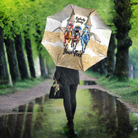Kentucky Horse Racing Personalized Umbrella Churchill Downs Roses Pastel Yellow