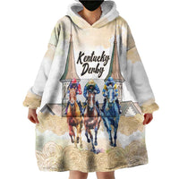 Kentucky Horse Racing Personalized Wearable Blanket Hoodie Churchill Downs Roses Pastel Yellow
