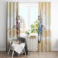 Kentucky Horse Racing Personalized Window Curtain Churchill Downs Roses Pastel Yellow