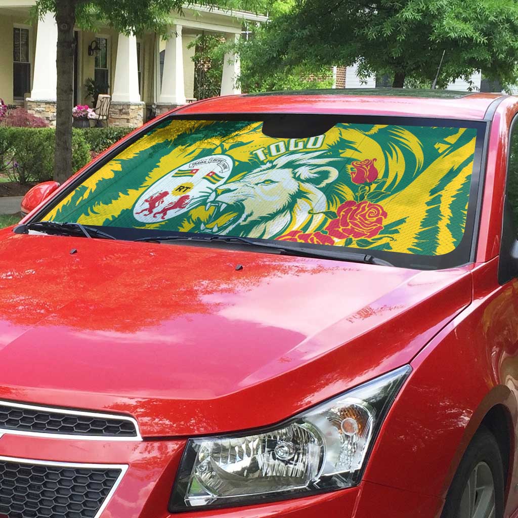 Togo Independence Day Auto Sun Shade Lion and Rose Proud To Be Togolese