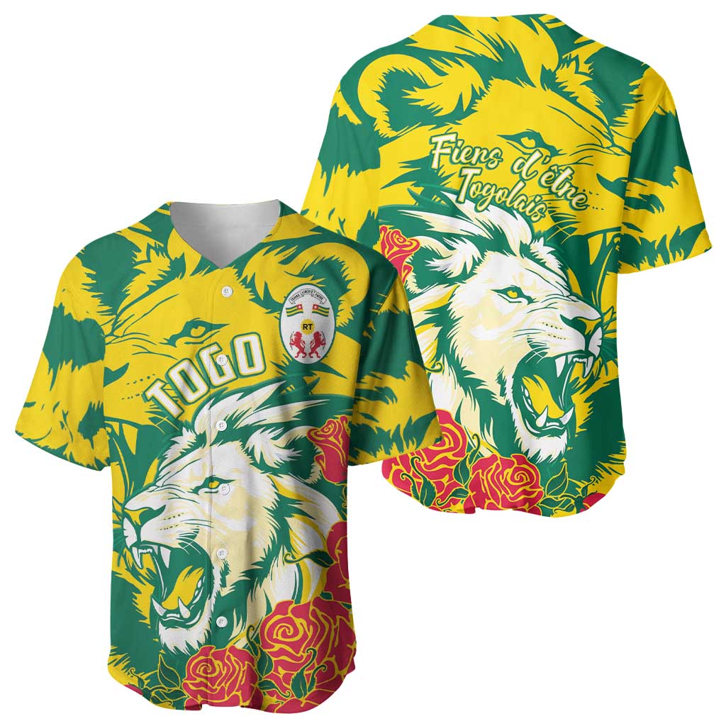 Togo Independence Day Baseball Jersey Lion and Rose Proud To Be Togolese