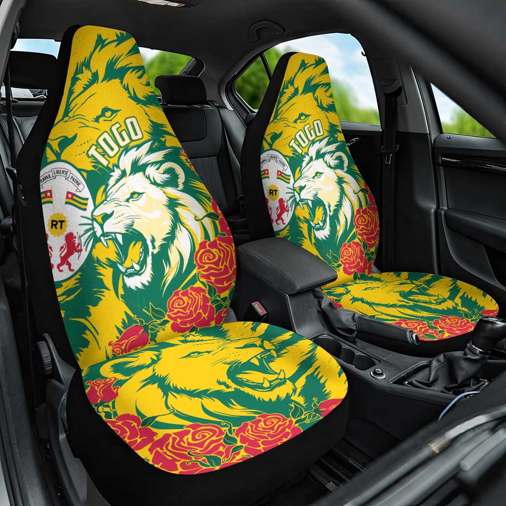 Togo Independence Day Car Seat Cover Lion and Rose Proud To Be Togolese