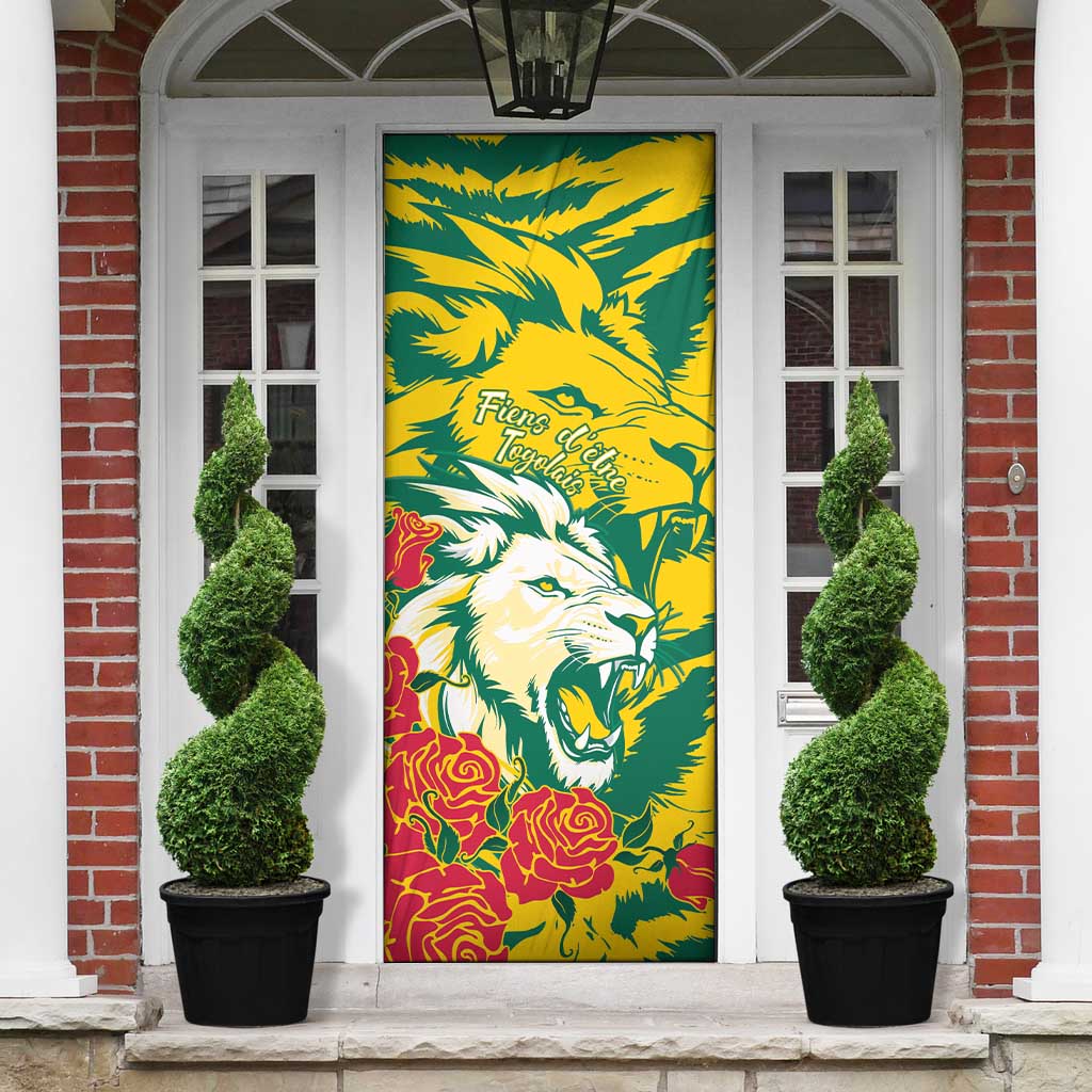 Togo Independence Day Door Cover Lion and Rose Proud To Be Togolese