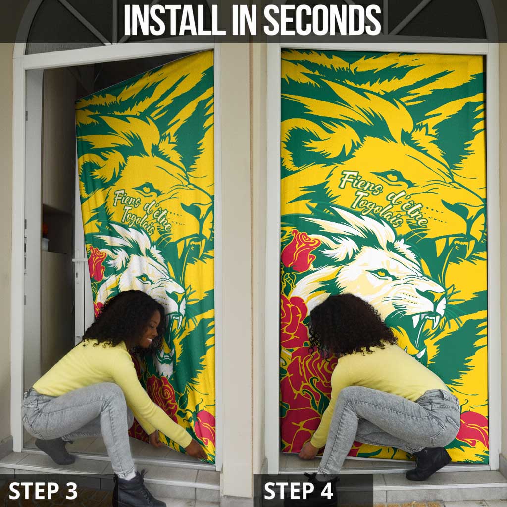 Togo Independence Day Door Cover Lion and Rose Proud To Be Togolese