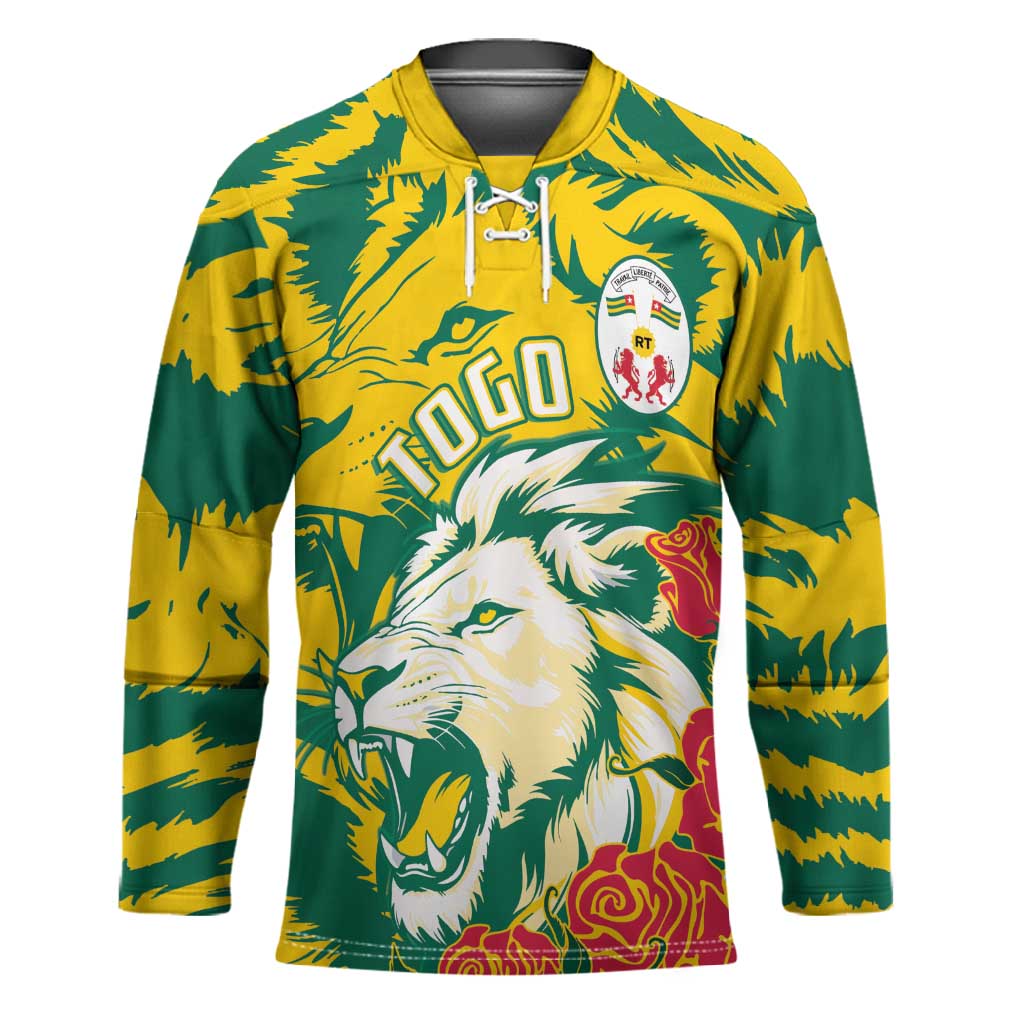 Togo Independence Day Hockey Jersey Lion and Rose Proud To Be Togolese