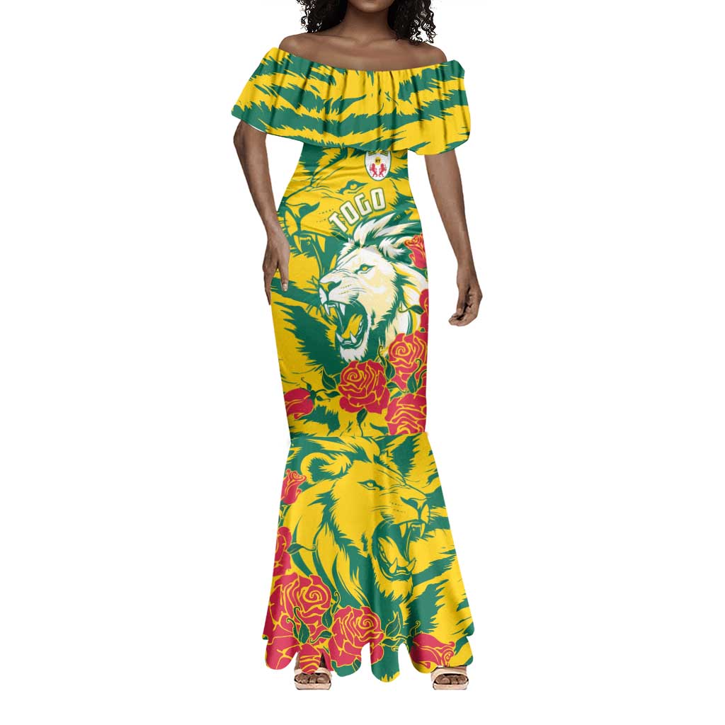 Togo Independence Day Mermaid Dress Lion and Rose Proud To Be Togolese
