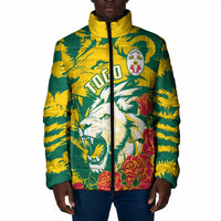 Togo Independence Day Padded Jacket Lion and Rose Proud To Be Togolese