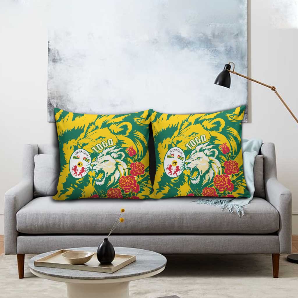 Togo Independence Day Pillow Cover Lion and Rose Proud To Be Togolese
