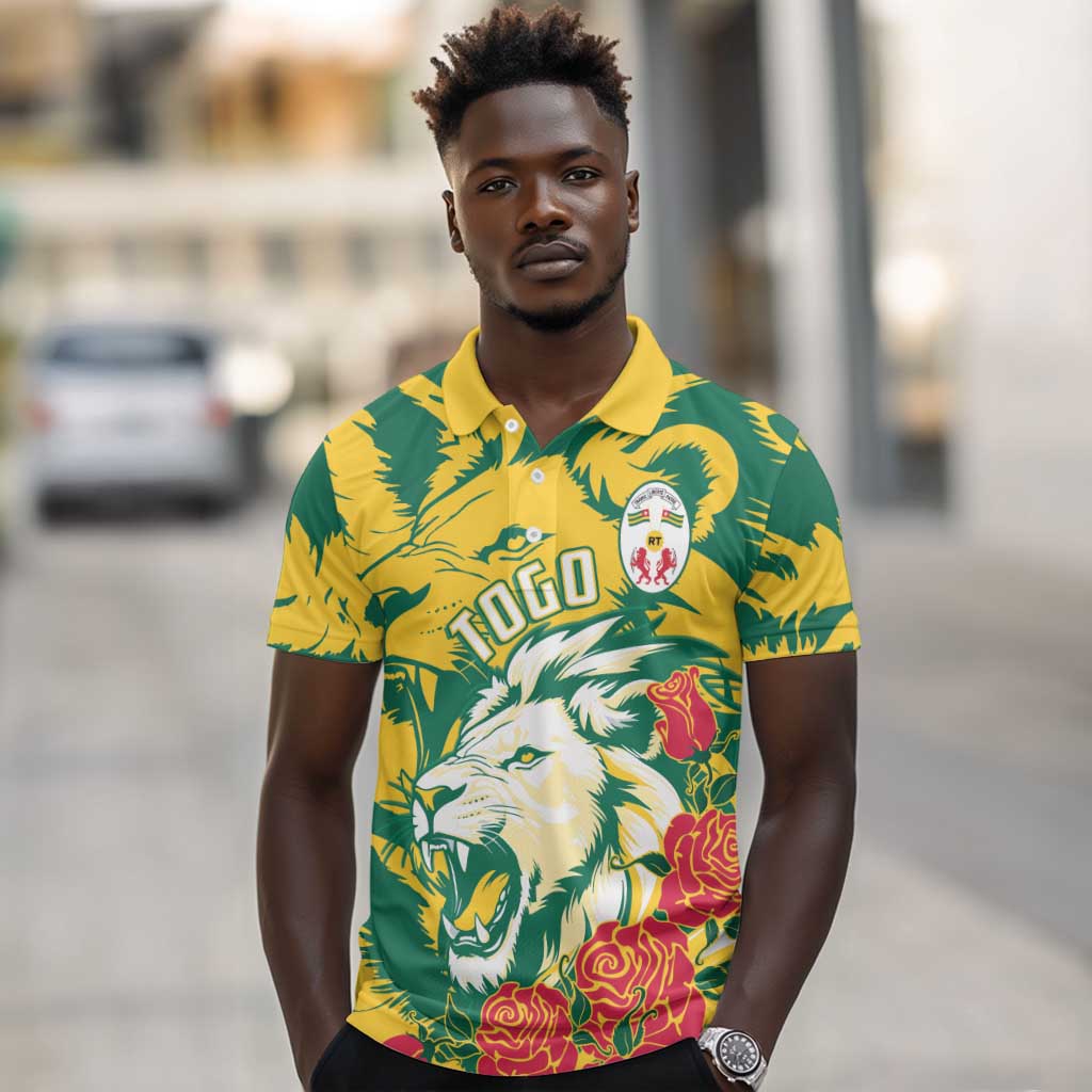 Togo Independence Day Polo Shirt Lion and Rose Proud To Be Togolese