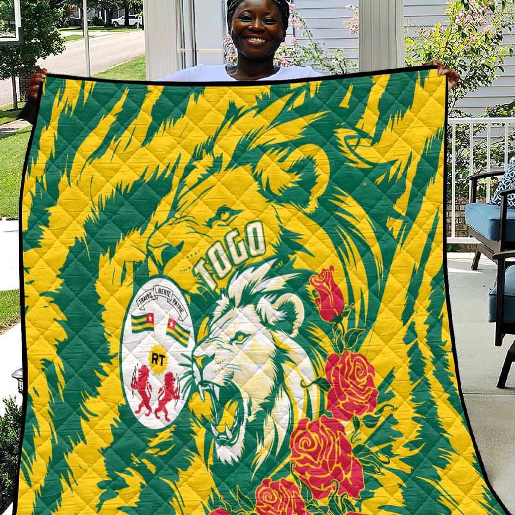 Togo Independence Day Quilt Lion and Rose Proud To Be Togolese