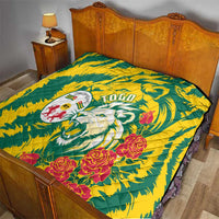 Togo Independence Day Quilt Lion and Rose Proud To Be Togolese