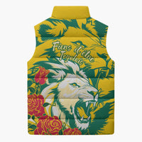 Togo Independence Day Sleeveless Puffer Jacket Lion and Rose Proud To Be Togolese