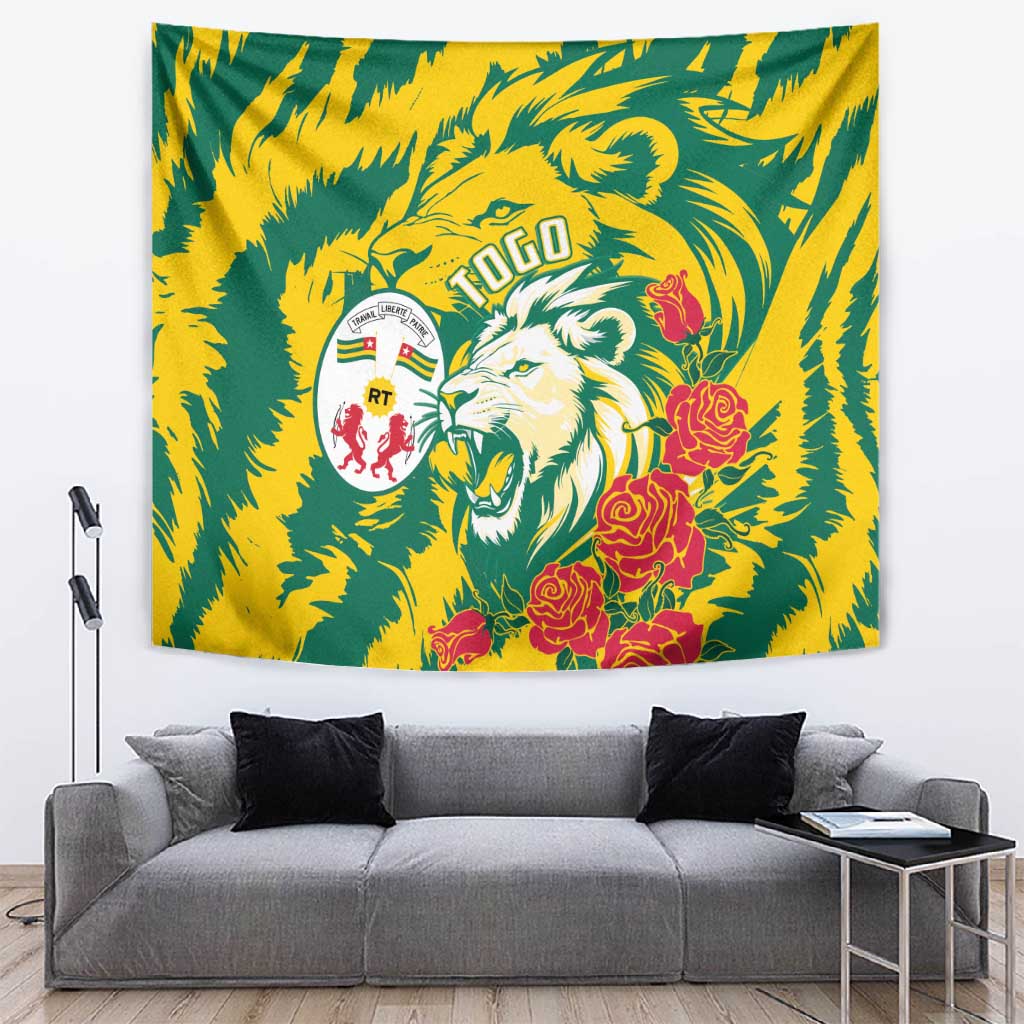 Togo Independence Day Tapestry Lion and Rose Proud To Be Togolese