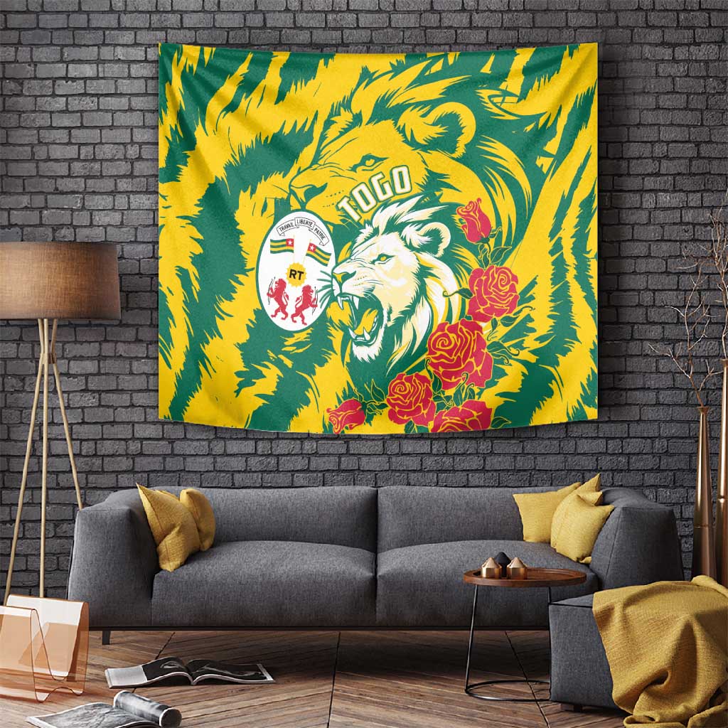 Togo Independence Day Tapestry Lion and Rose Proud To Be Togolese