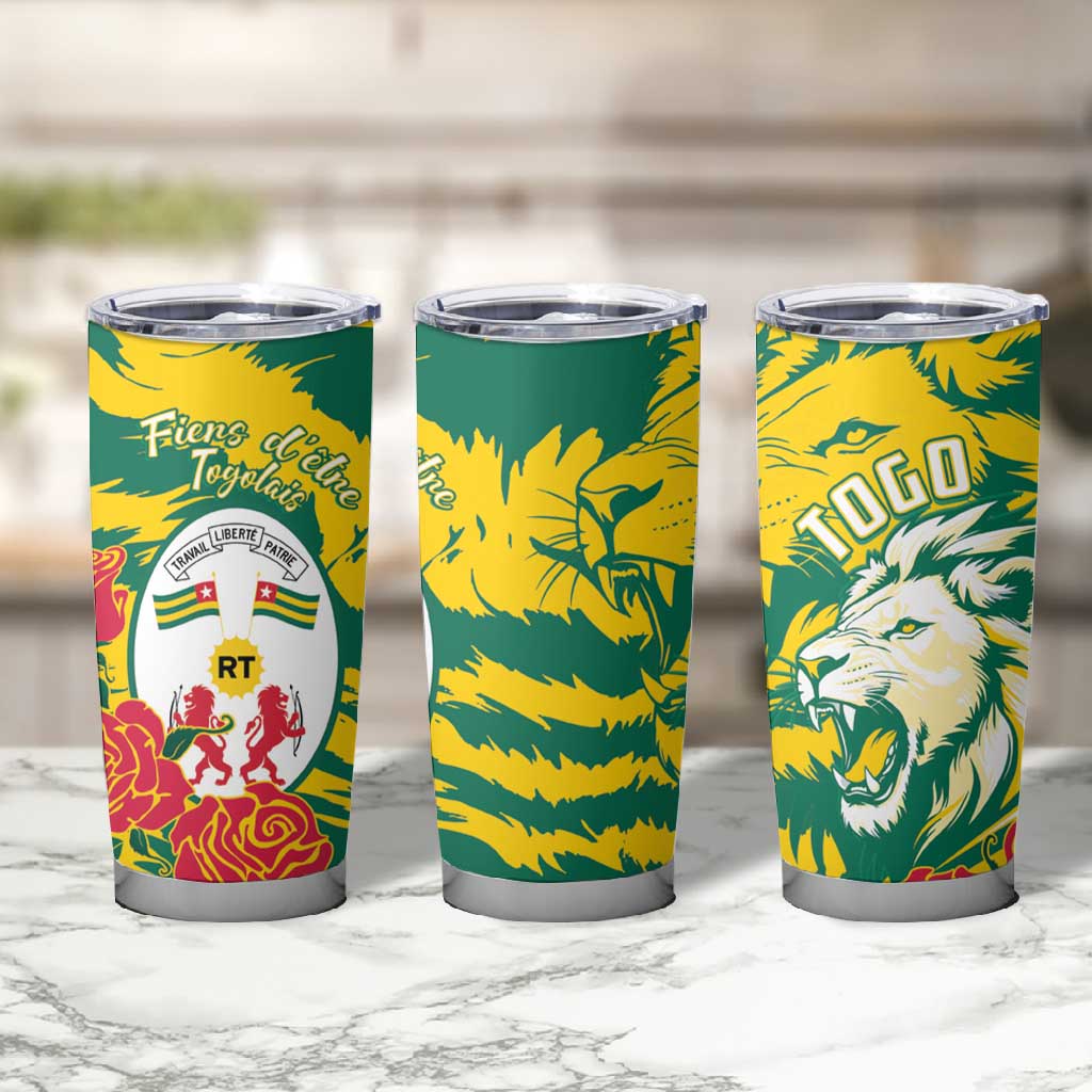 Togo Independence Day Tumbler Cup Lion and Rose Proud To Be Togolese