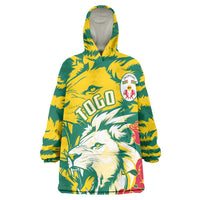 Togo Independence Day Wearable Blanket Hoodie Lion and Rose Proud To Be Togolese