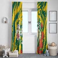 Togo Independence Day Window Curtain Lion and Rose Proud To Be Togolese