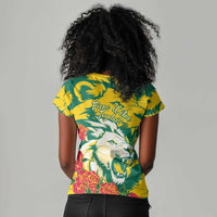 Togo Independence Day Women V-Neck T-Shirt Lion and Rose Proud To Be Togolese