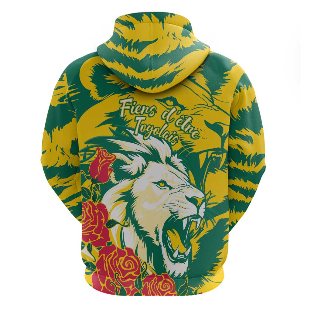 Togo Independence Day Zip Hoodie Lion and Rose Proud To Be Togolese