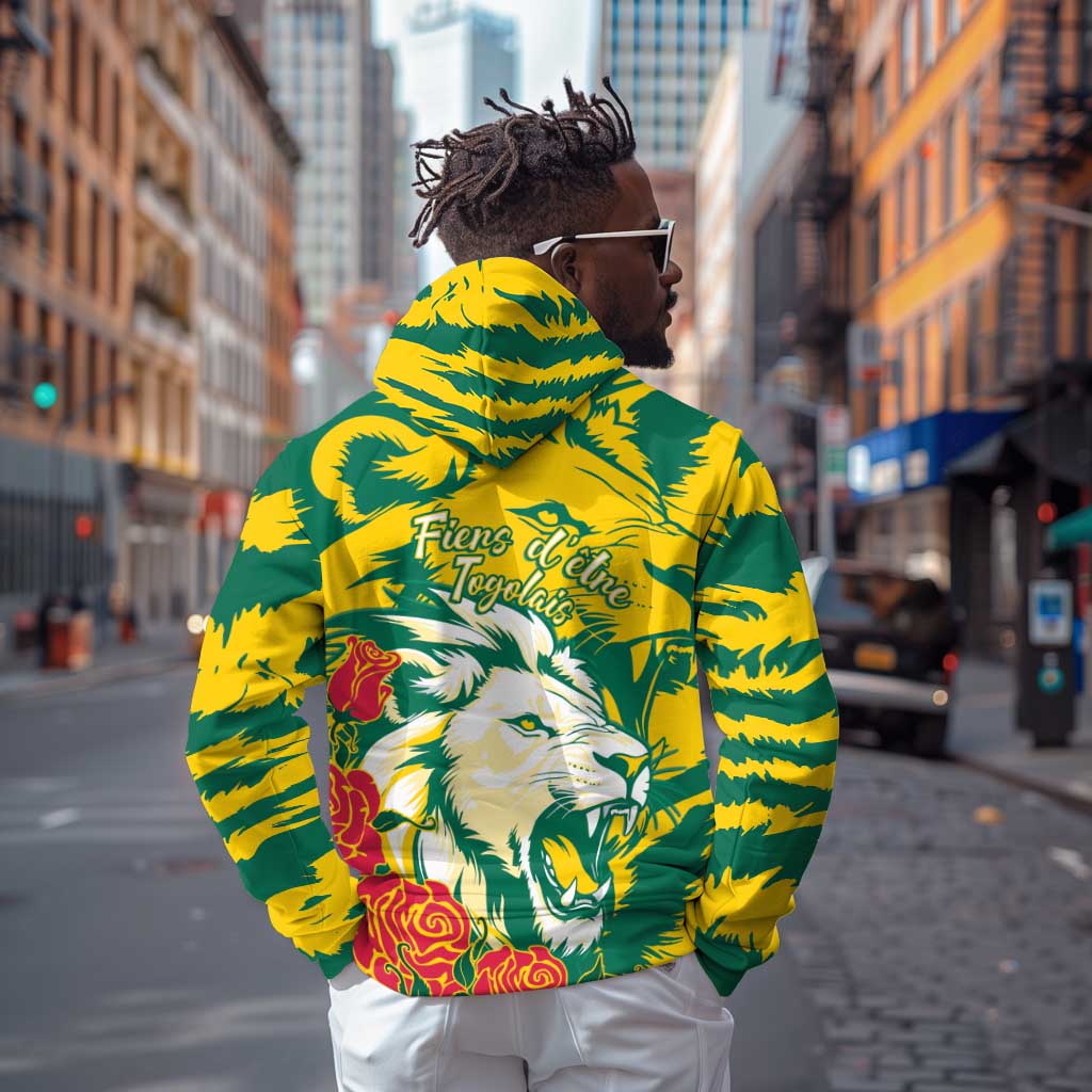 Togo Independence Day Zip Hoodie Lion and Rose Proud To Be Togolese
