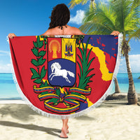 Venezuela Independence Day Beach Blanket Feliz Dia de la Independencia Grunge Style - Wonder Print Shop
